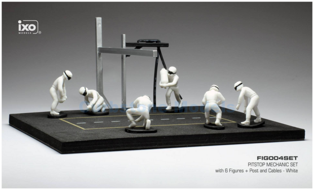 Modelauto 1:43 | IXO-Models FIG004SET | Pit Stop 6 Figures with decals Wit | White 2015