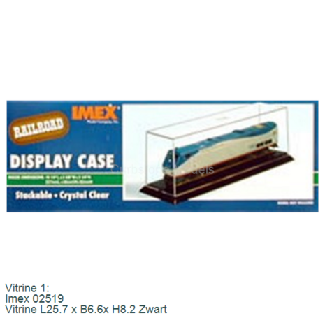 Vitrine 1: | Imex 02519 | Vitrine L25.7 x B6.6x H8.2 Zwart