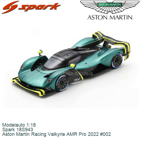 Modelauto 1:18 | Spark 18S943 | Aston Martin Racing Valkyrie AMR Pro 2022 #002