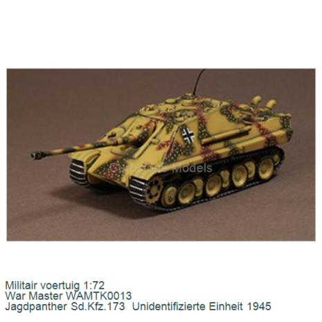Militair voertuig 1:72 | War Master WAMTK0013 | Jagdpanther Sd.Kfz.173  Unidentifizierte Einheit 1945
