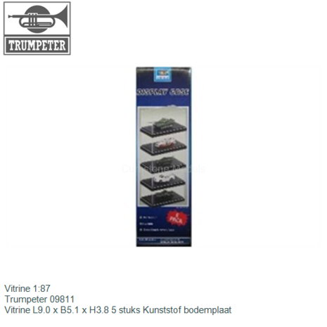 Vitrine 1:87 | Trumpeter 09811 | Vitrine L9.0 x B5.1 x H3.8 5 stuks Kunststof bodemplaat