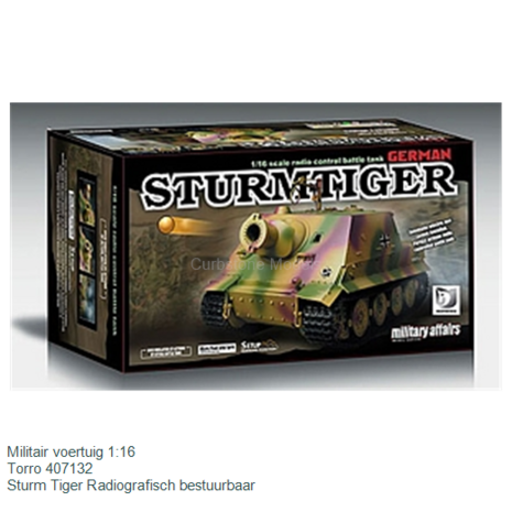 Militair voertuig 1:16 | Torro 407132 | Sturm Tiger Radiografisch bestuurbaar