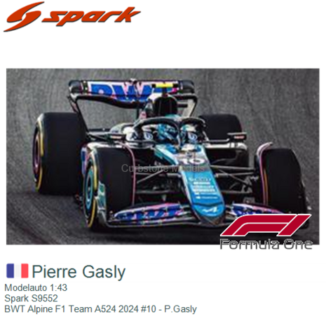 Modelauto 1:43 | Spark S9552 | BWT Alpine F1 Team A524 2024 #10 - P.Gasly