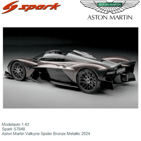 Modelauto 1:43 | Spark S7848 | Aston Martin Valkyrie Spider Bronze Metallic 2024