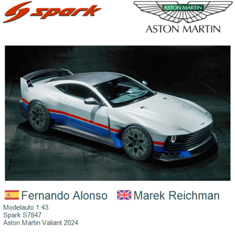 Modelauto 1:43 | Spark S7847 | Aston Martin Valiant 2024