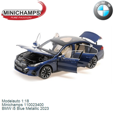 Modelauto 1:18 | Minichamps 110023400 | BMW i5 Blue Metallic 2023