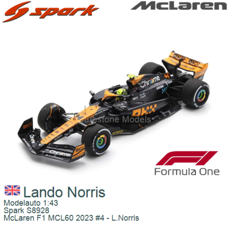 Modelauto 1:43 | Spark S8928 | McLaren F1 MCL60 2023 #4 - L.Norris