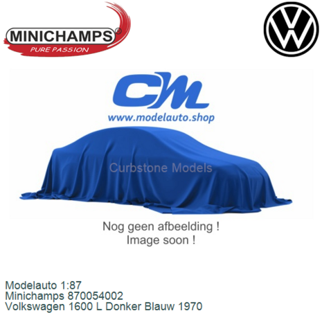 Modelauto 1:87 | Minichamps 870054002 | Volkswagen 1600 L Donker Blauw 1970