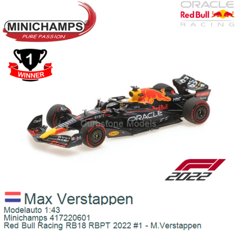 Modelauto 1:43 | Minichamps 417220601 | Red Bull Racing RB18 RBPT 2022 #1 - M.Verstappen