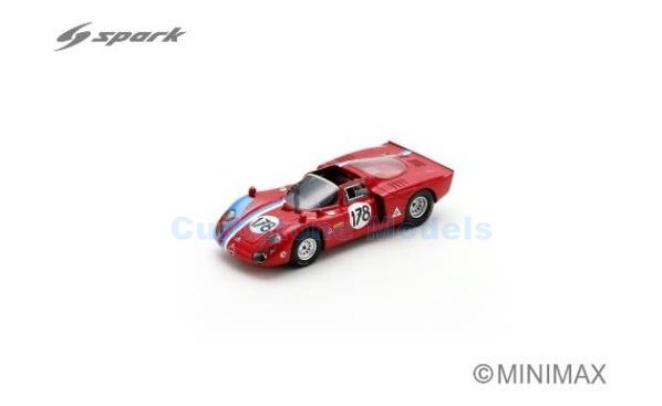Modelauto 1:43 | Spark SI035 | Alfa Romeo T33-2 | Racing Team V.D.S 1968 #178 - R.Slotemaker - T.Pilette