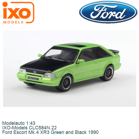 Modelauto 1:43 | IXO-Models CLC584N.22 | Ford Escort Mk.4 XR3 Green and Black 1990