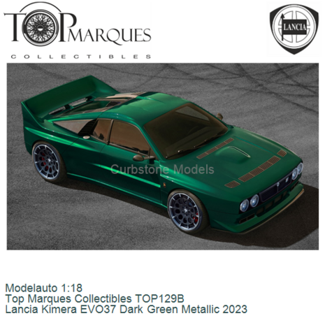 Modelauto 1:18 | Top Marques Collectibles TOP129B | Lancia Kimera EVO37 Dark Green Metallic 2023