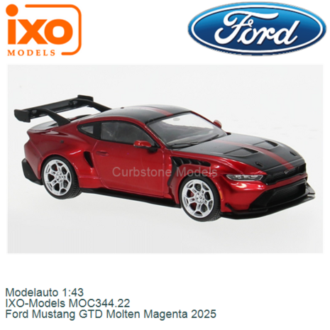 Modelauto 1:43 | IXO-Models MOC344.22 | Ford Mustang GTD Molten Magenta 2025