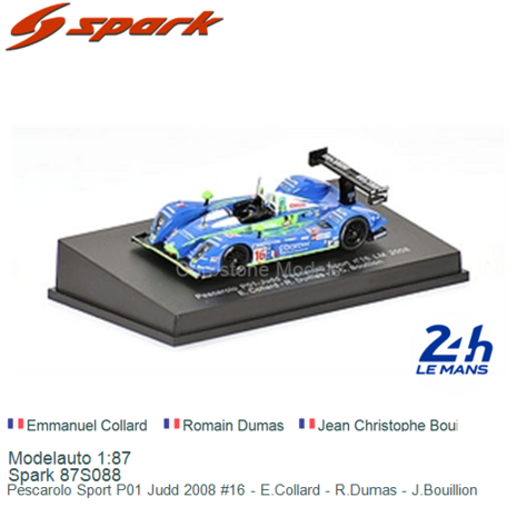 Modelauto 1:87 | Spark 87S088 | Pescarolo Sport P01 Judd 2008 #16 - E.Collard - R.Dumas - J.Bouillion