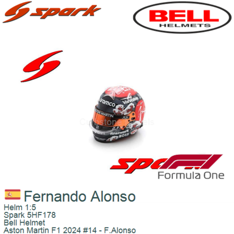 Helm 1:5 | Spark 5HF178 | Bell Helmet | Aston Martin F1 2024 #14 - F.Alonso