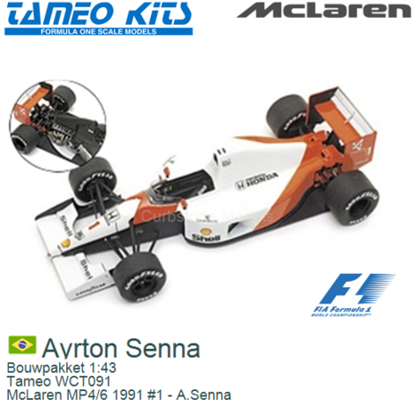Bouwpakket 1:43 | Tameo WCT091 | McLaren MP4/6 1991 #1 - A.Senna