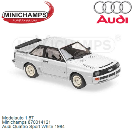 Modelauto 1:87 | Minichamps 870014121 | Audi Quattro Sport White 1984