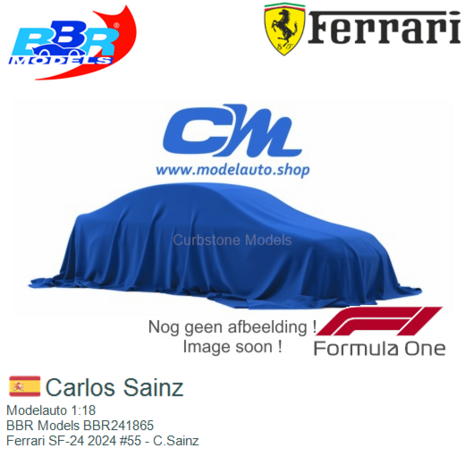 Modelauto 1:18 | BBR Models BBR241865 | Ferrari SF-24 2024 #55 - C.Sainz