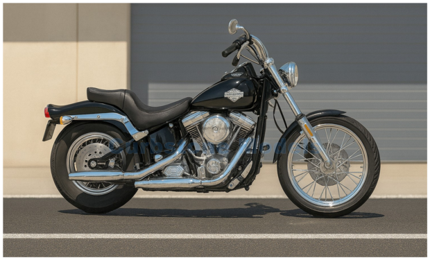 Motorfiets 1:18 | Maisto 20-21914BLACK | Harley Davidson FXST Softtail Black 1984
