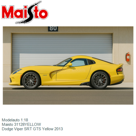 Modelauto 1:18 | Maisto 31128YELLOW | Dodge Viper SRT GTS Yellow 2013