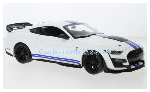 Modelauto 1:18 | Maisto 31452WHITE | Shelby Ford Mustang GT500 White and Blue 2020