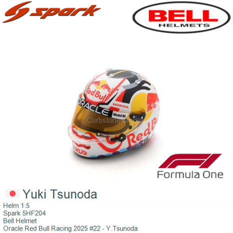 Helm 1:5 | Spark 5HF204 | Bell Helmet | Oracle Red Bull Racing 2025 #22 - Y.Tsunoda