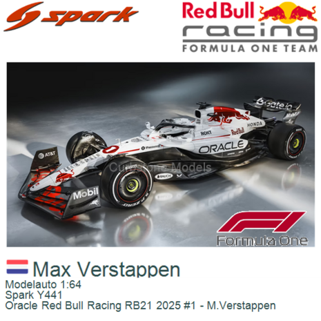 Modelauto 1:64 | Spark Y441 | Oracle Red Bull Racing RB21 2025 #1 - M.Verstappen