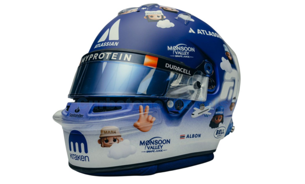 Helm 1:5 | Spark 5HF219 | Bell Helmet | Williams Racing 2025 #23 - A.Albon