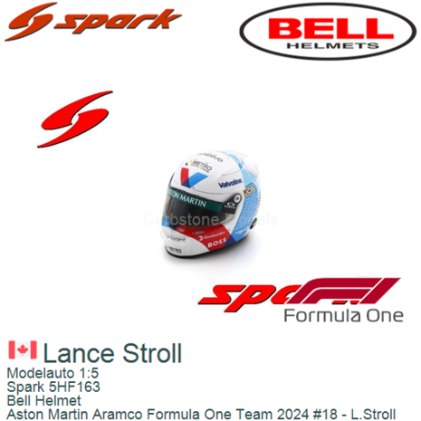 Modelauto 1:5 | Spark 5HF163 | Bell Helmet | Aston Martin Aramco Formula One Team 2024 #18 - L.Stroll