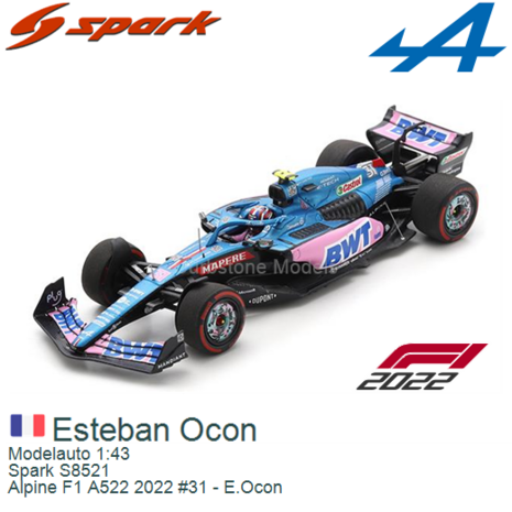 Modelauto 1:43 | Spark S8521 | Alpine F1 A522 2022 #31 - E.Ocon