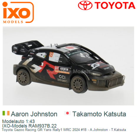 Modelauto 1:43 | IXO-Models RAM937B.22 | Toyota Gazoo Racing GR Yaris Rally1 WRC 2024 #18 - A.Johnston - T.Katsuta