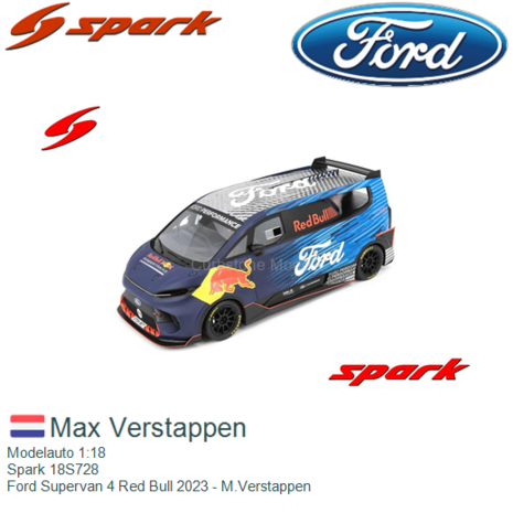 Modelauto 1:18 | Spark 18S728 | Ford Supervan 4 Red Bull 2023 - M.Verstappen