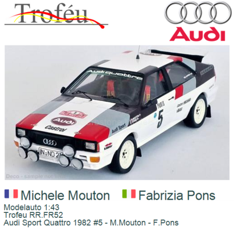 Modelauto 1:43 | Trofeu RR.FR52 | Audi Sport Quattro 1982 #5 - M.Mouton - F.Pons