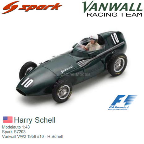 Modelauto 1:43 | Spark S7203 | Vanwall VW2 1956 #10 - H.Schell