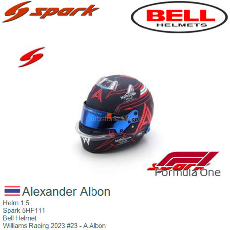 Helm 1:5 | Spark 5HF111 | Bell Helmet | Williams Racing 2023 #23 - A.Albon