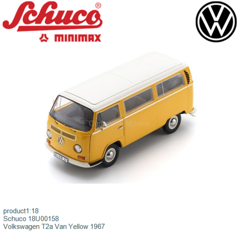 product1:18 | Schuco 18U00158 | Volkswagen T2a Van Yellow 1967
