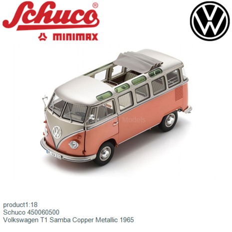 product1:18 | Schuco 450060500 | Volkswagen T1 Samba Copper Metallic 1965
