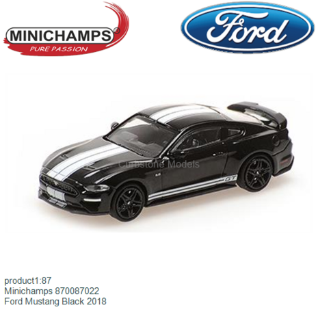 product1:87 | Minichamps 870087022 | Ford Mustang Black 2018