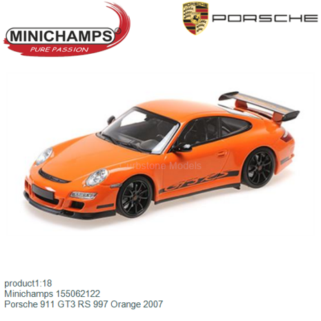 product1:18 | Minichamps 155062122 | Porsche 911 GT3 RS 997 Orange 2007