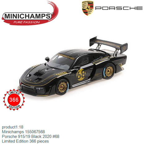 product1:18 | Minichamps 155067568 | Porsche 915/19 Black 2020 #68