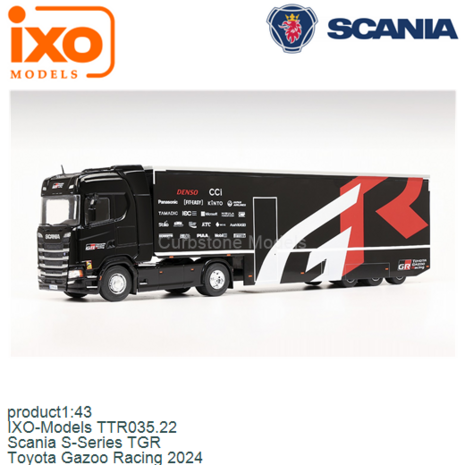 product1:43 | IXO-Models TTR035.22 | Scania S-Series TGR | Toyota Gazoo Racing 2024