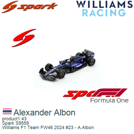 product1:43 | Spark S9559 | Williams F1 Team FW46 2024 #23 - A.Albon