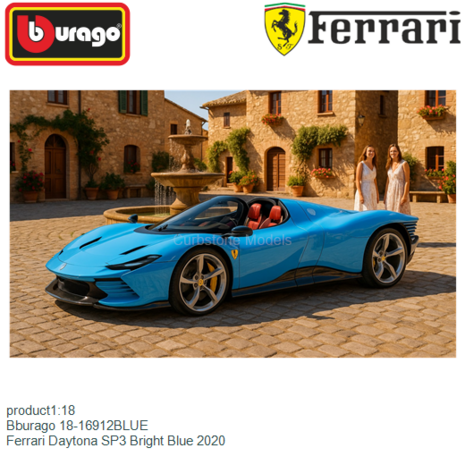 product1:18 | Bburago 18-16912BLUE | Ferrari Daytona SP3 Bright Blue 2020