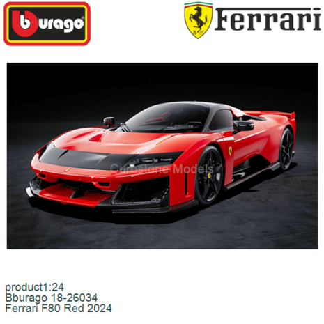 product1:24 | Bburago 18-26034 | Ferrari F80 Red 2024