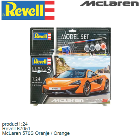 product1:24 | Revell 67051 | McLaren 570S Oranje / Orange