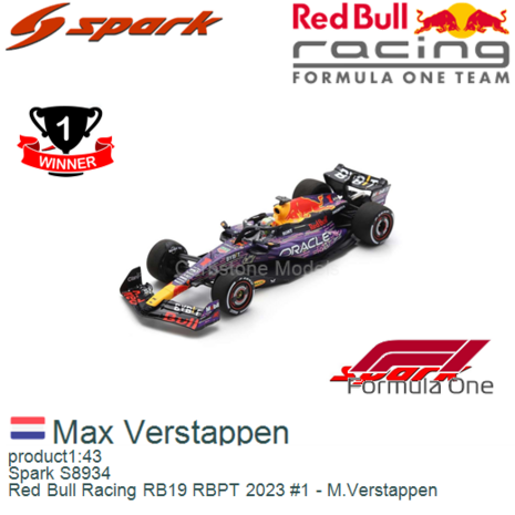 product1:43 | Spark S8934 | Red Bull Racing RB19 RBPT 2023 #1 - M.Verstappen