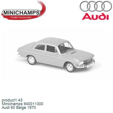 product1:43 | Minichamps 940011300 | Audi 60 Beige 1970