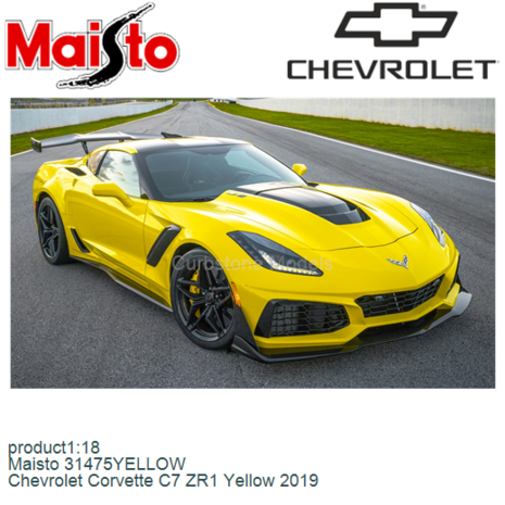 product1:18 | Maisto 31475YELLOW | Chevrolet Corvette C7 ZR1 Yellow 2019