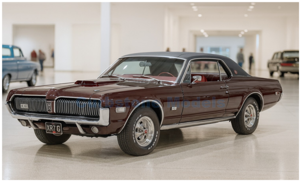 product1:18 | Sunstar 1574 | Mercury Cougar XR7-G Dark Red 1968