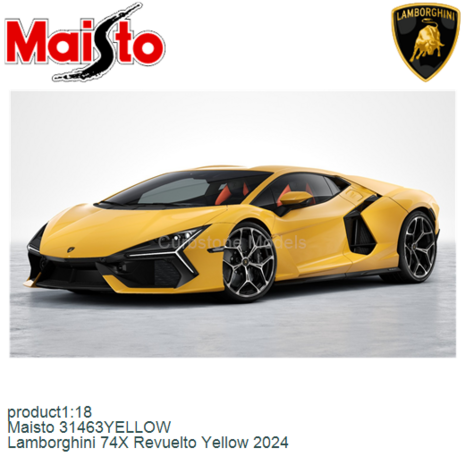 product1:18 | Maisto 31463YELLOW | Lamborghini 74X Revuelto Yellow 2024